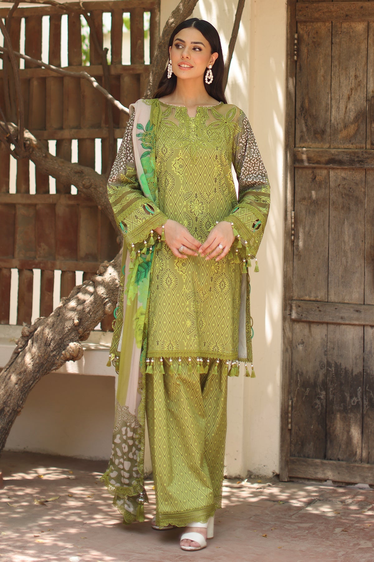 3-PC Unstitched Embroidered Lawn Collection  AN6-08
