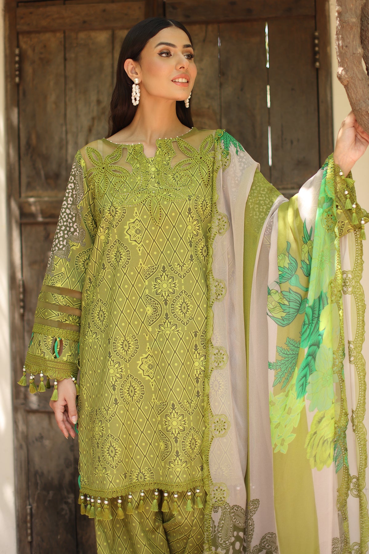 3-PC Unstitched Embroidered Lawn Collection  AN6-08