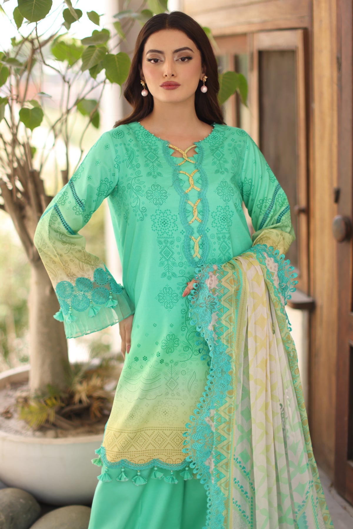 3-PC Unstitched Embroidered Lawn Collection IN6-08