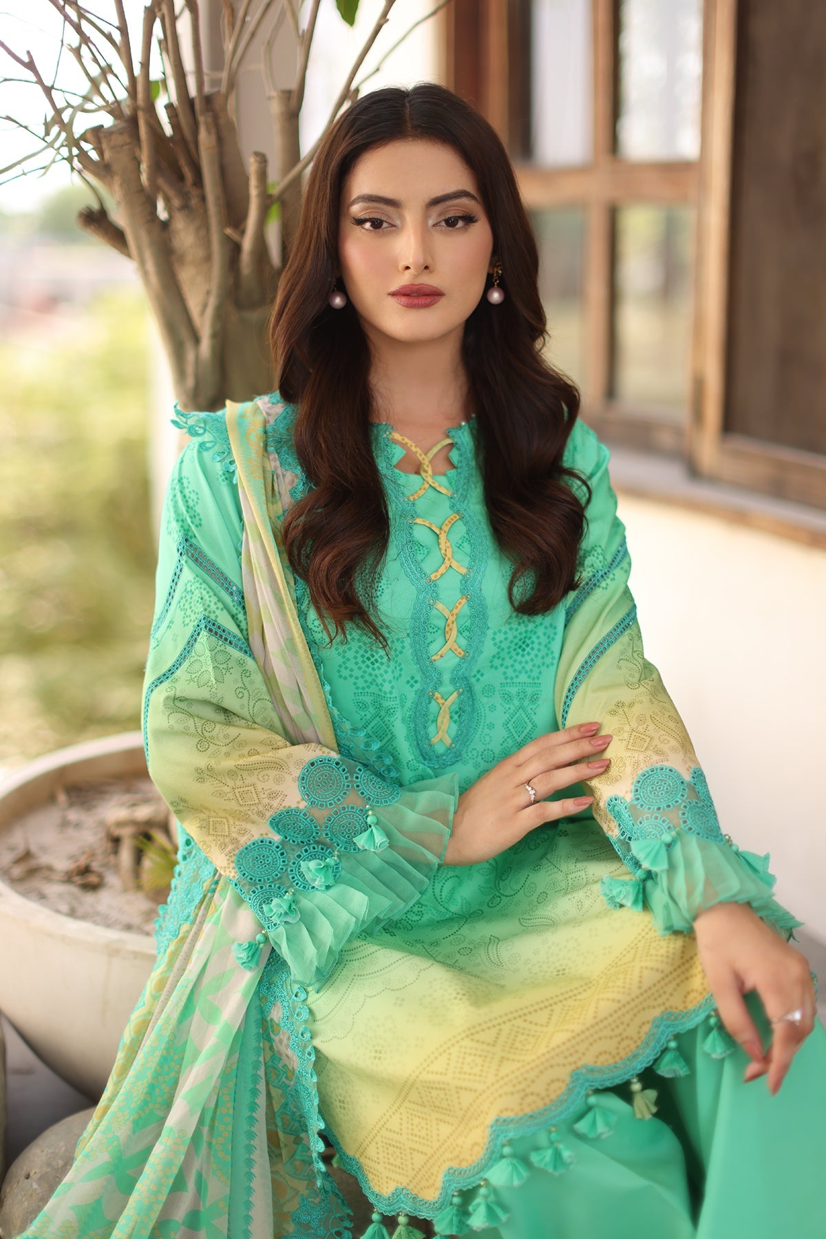 3-PC Unstitched Embroidered Lawn Collection IN6-08