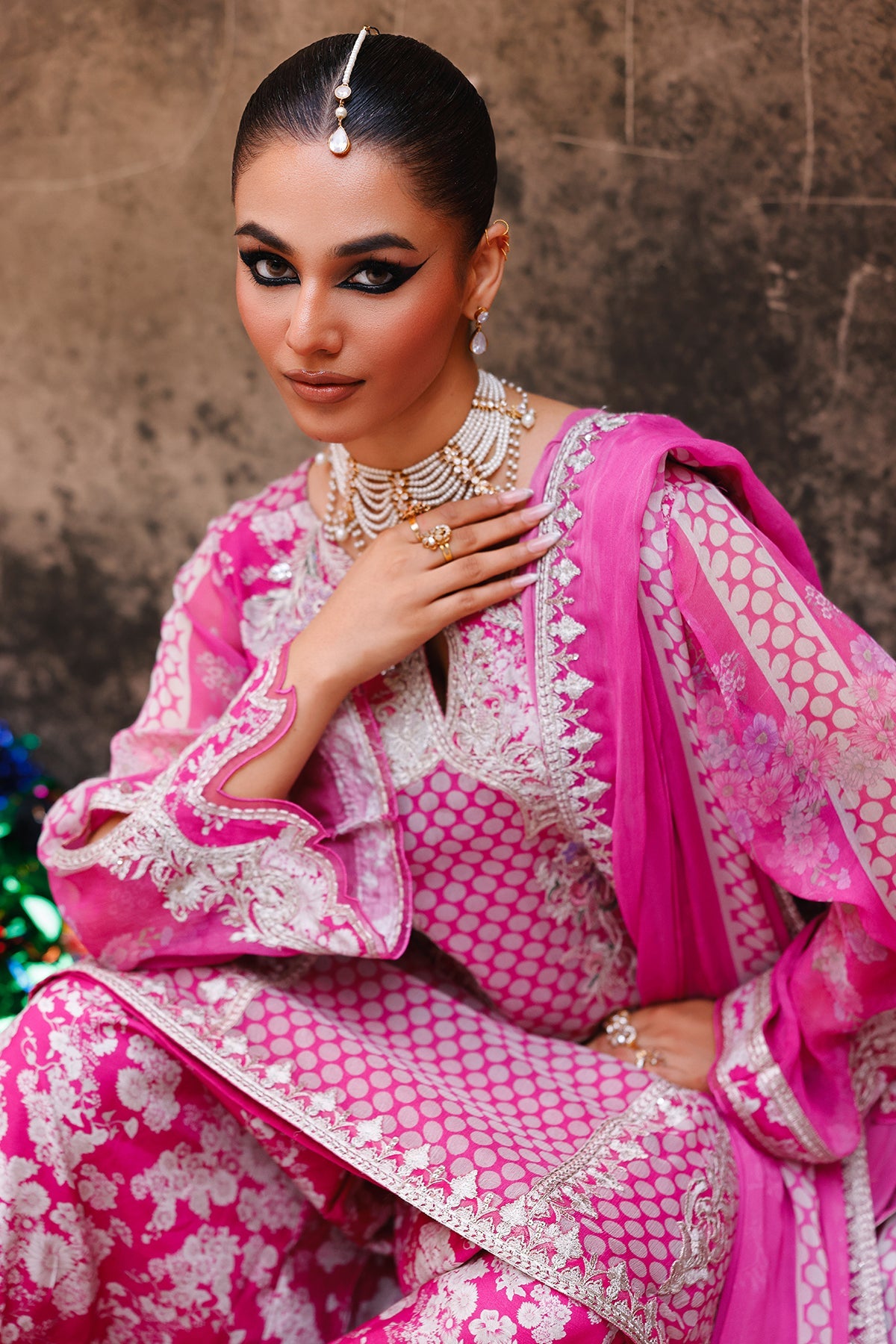 3-Pc Stitched Embroidered Printed Chiffon Collection VSL6-14P