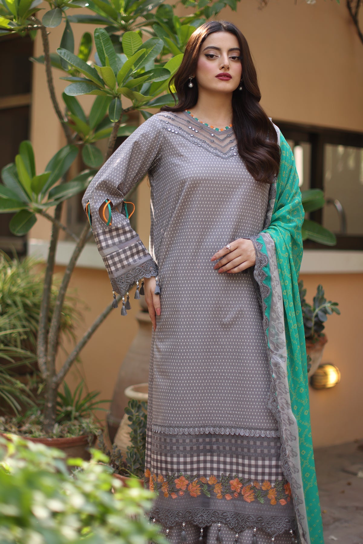 3-PC Unstitched Embroidered  Lawn  SLC27-05