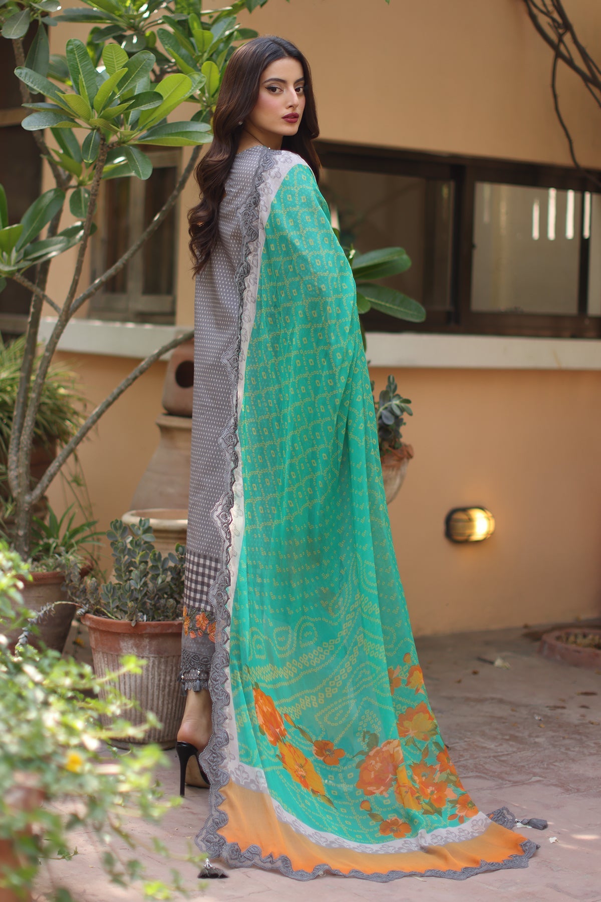 3-PC Unstitched Embroidered  Lawn  SLC27-05