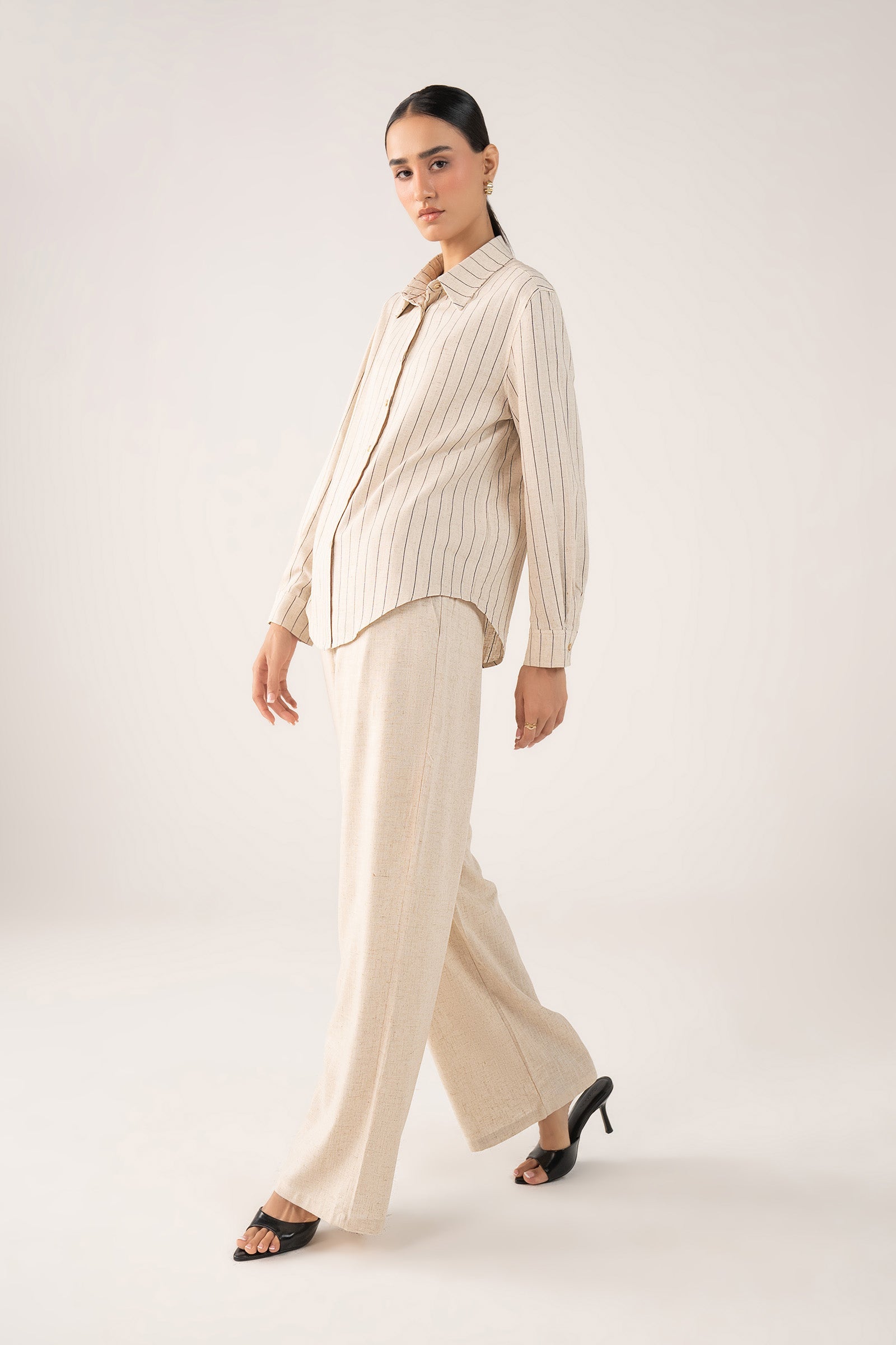 Striped Button-Down Set