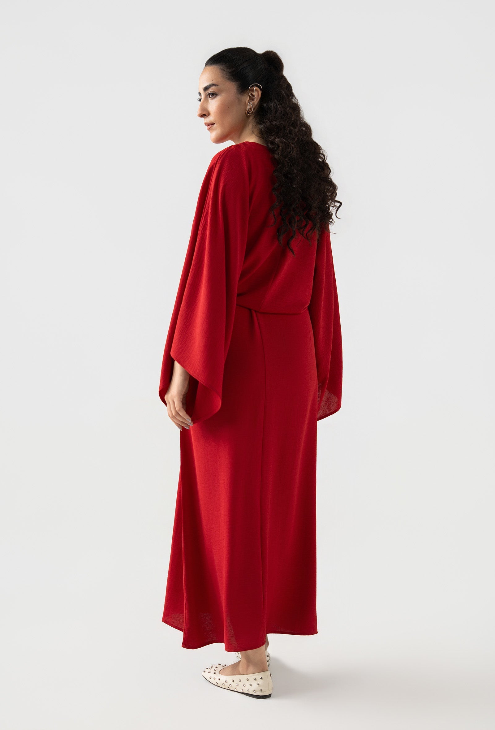 Batwing-Sleeve Dress