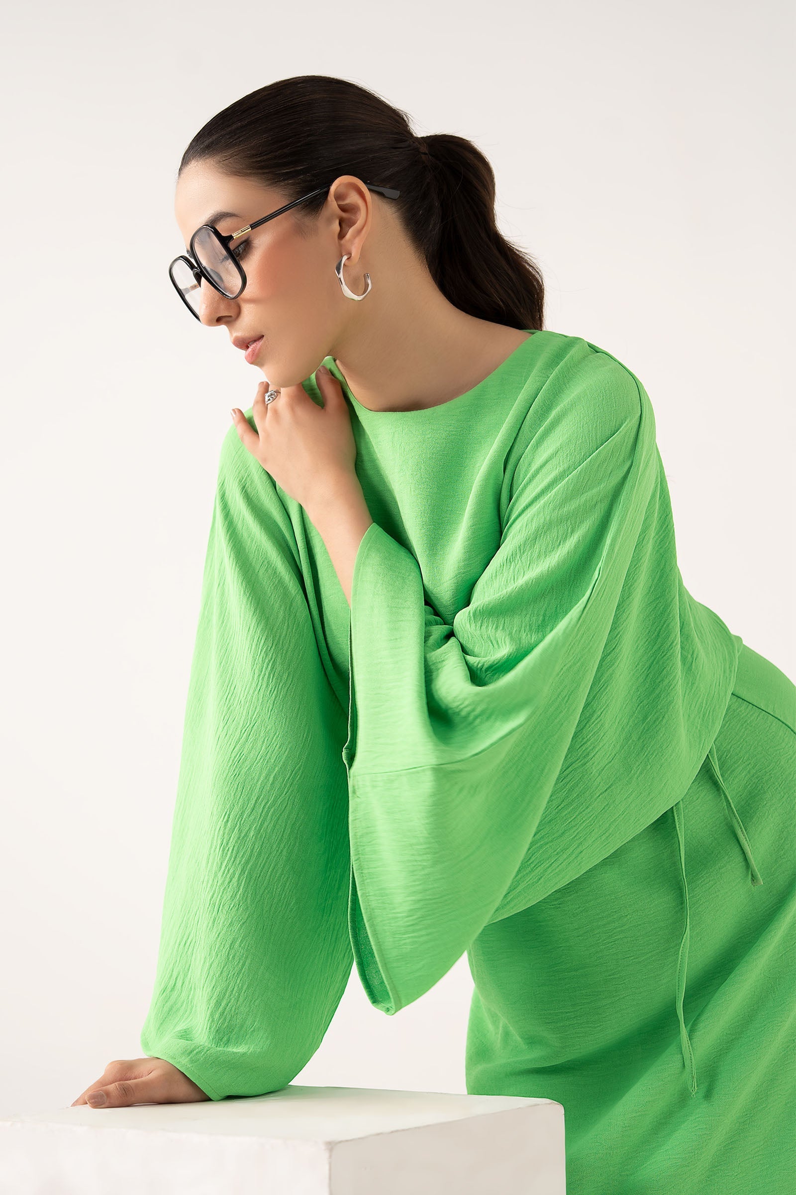 Batwing-Sleeve Dress