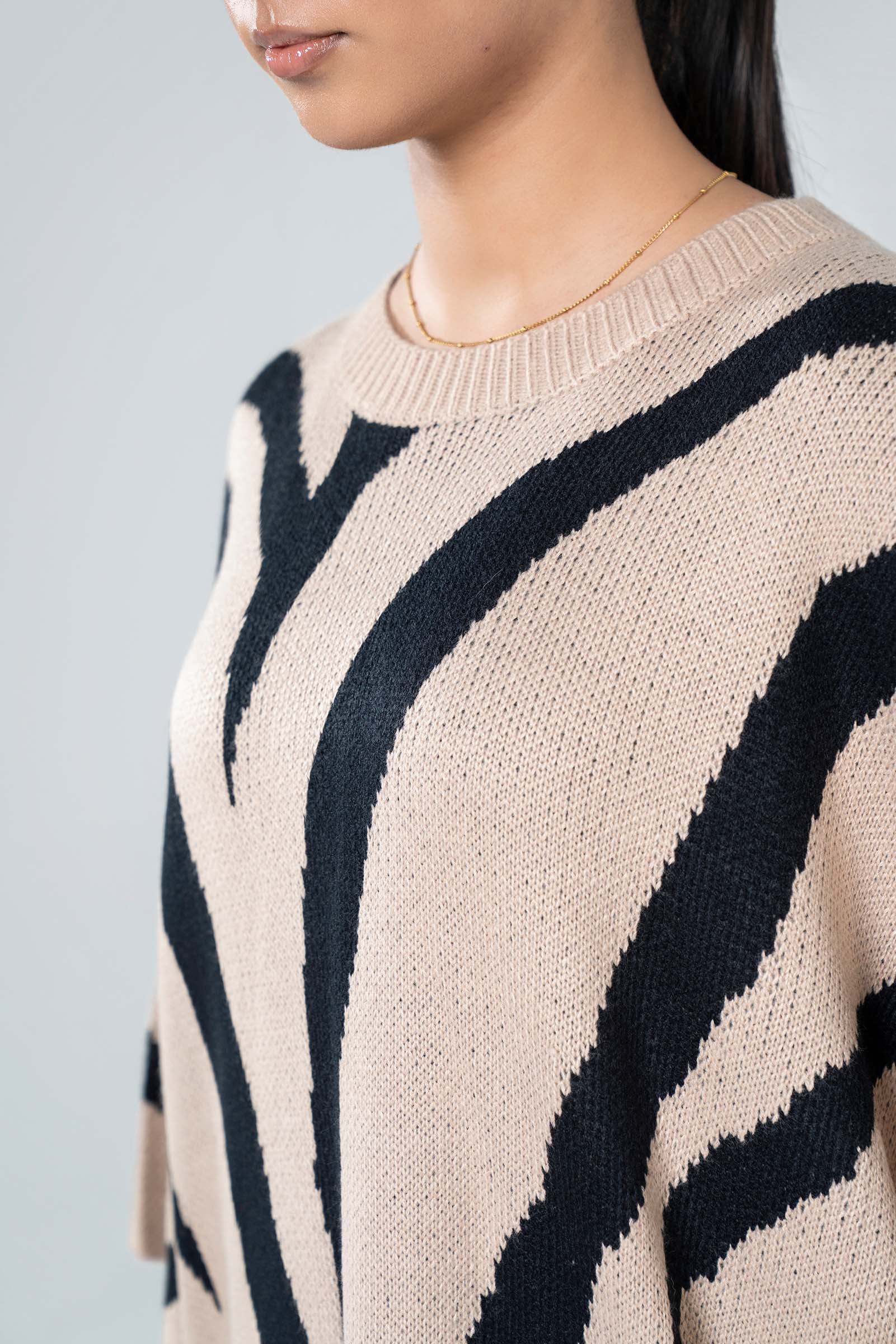 Printed Knit Sweater