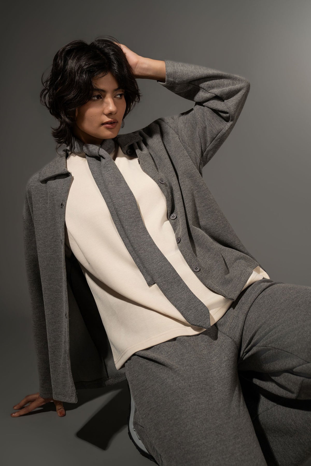 Textured Button-Down Set
