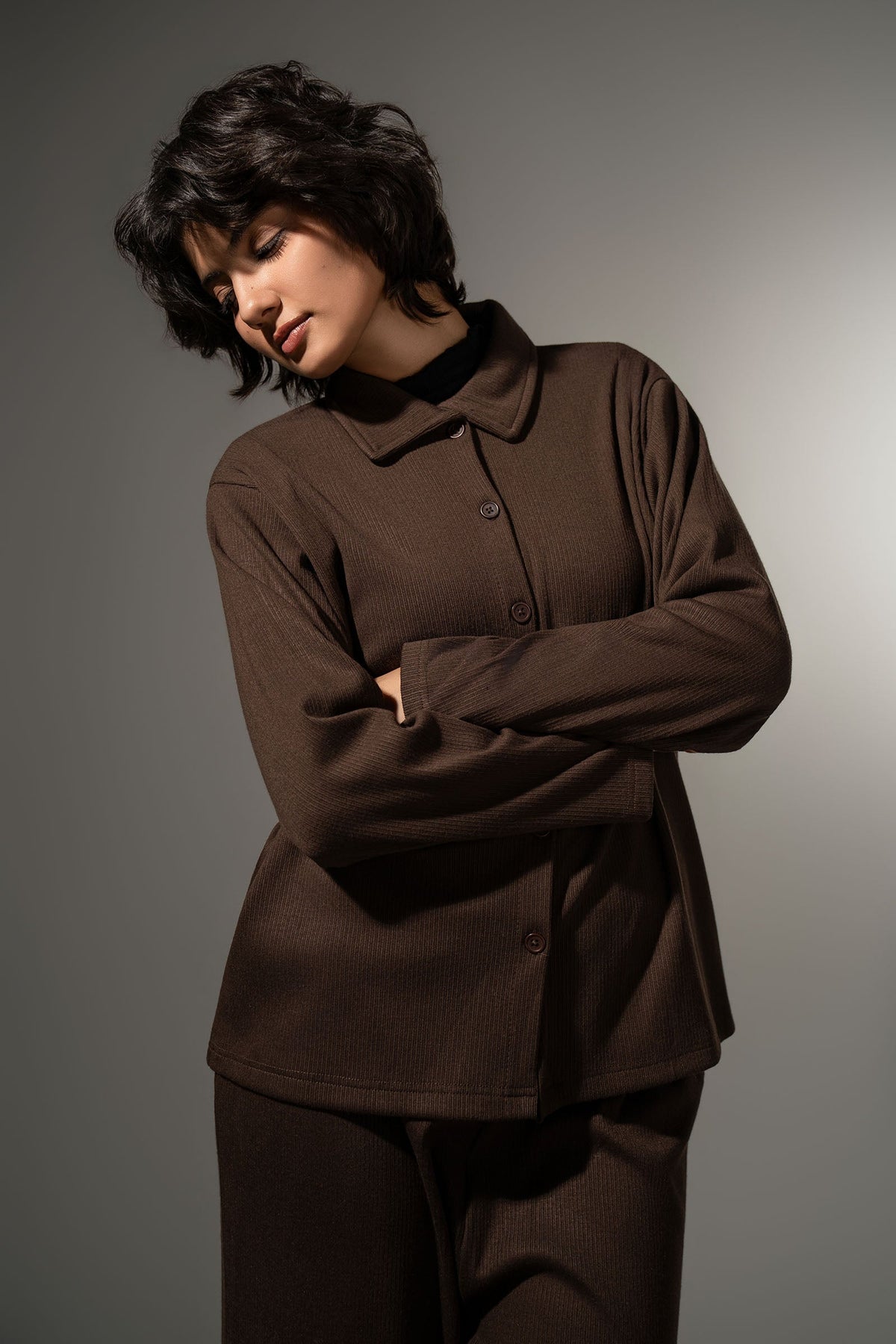 Textured Button-Down Set