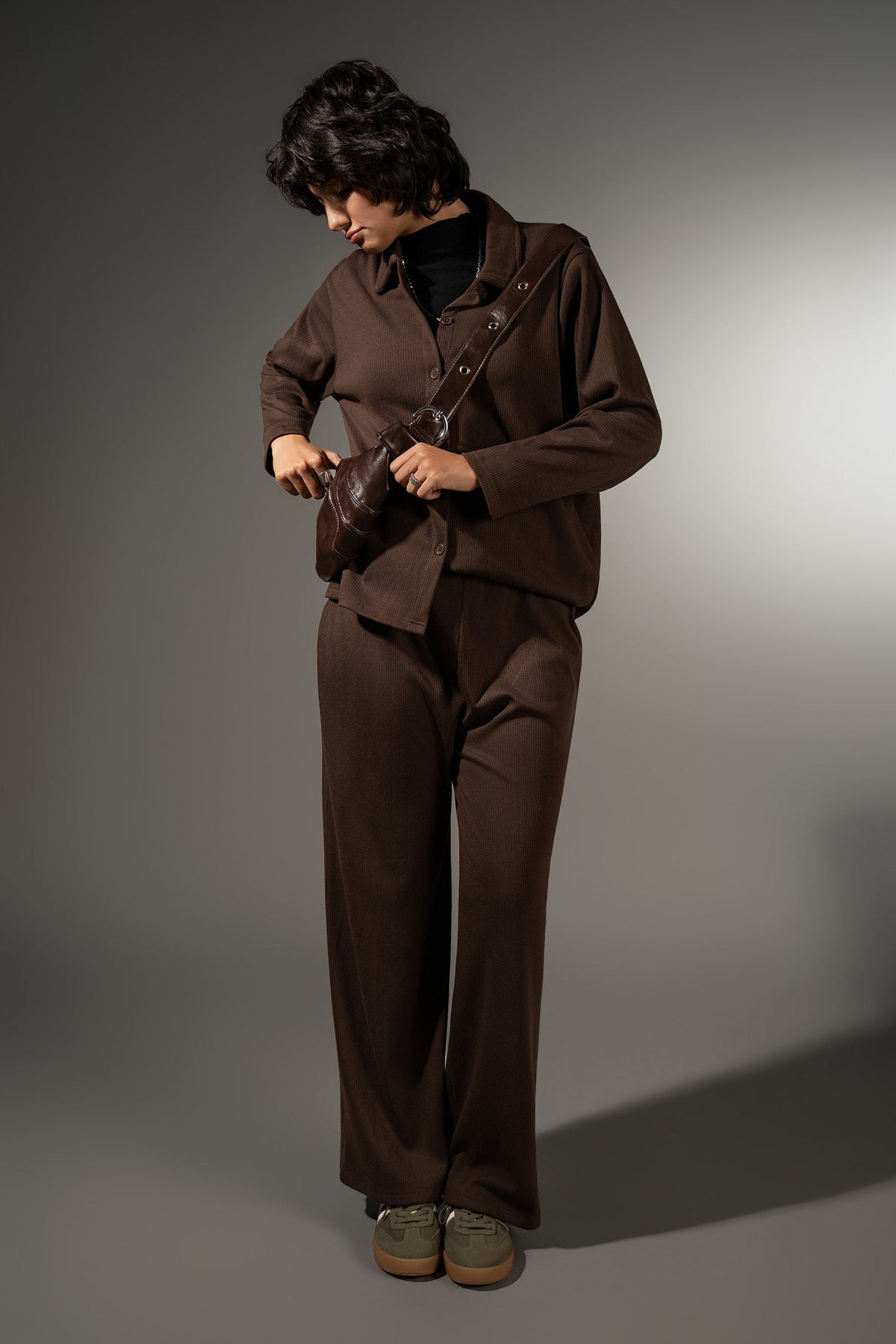 Textured Button-Down Set