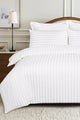 White Luxury Stripe Quilt Cover Set