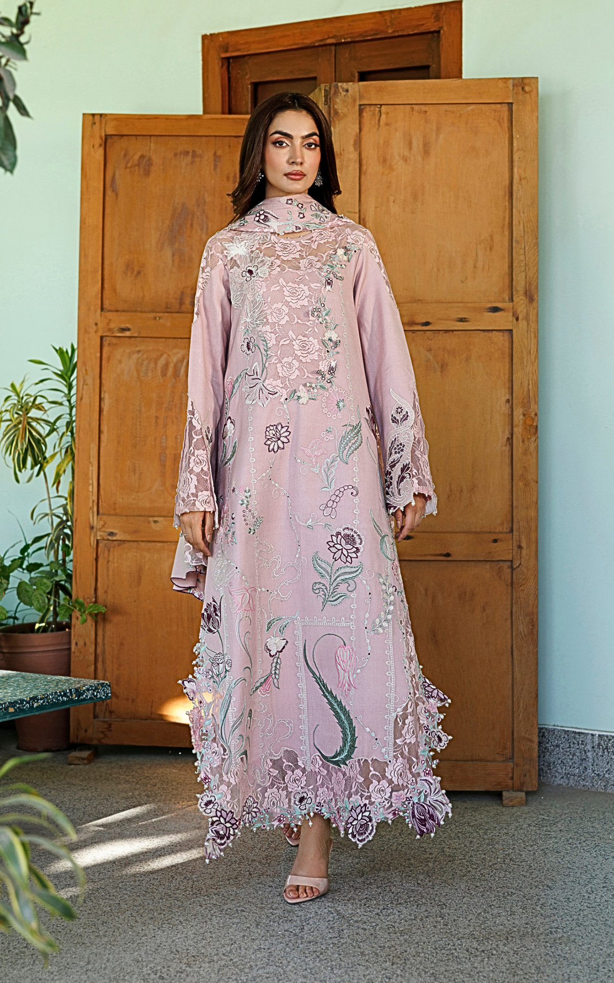 Winter Rose (WLXU-07) | 3pcs Embroidered Stitched Winter