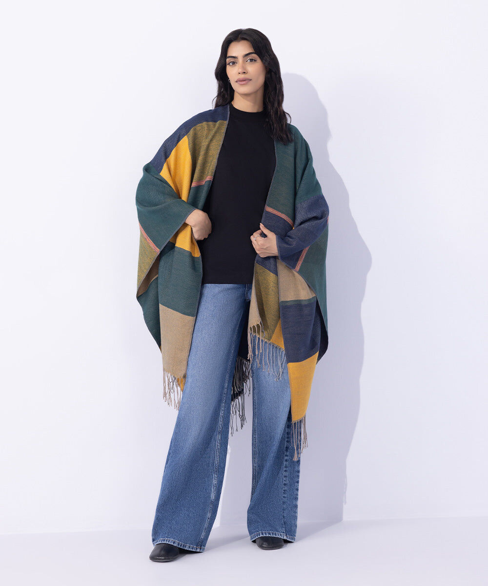 Woman - Green Cape Shawl