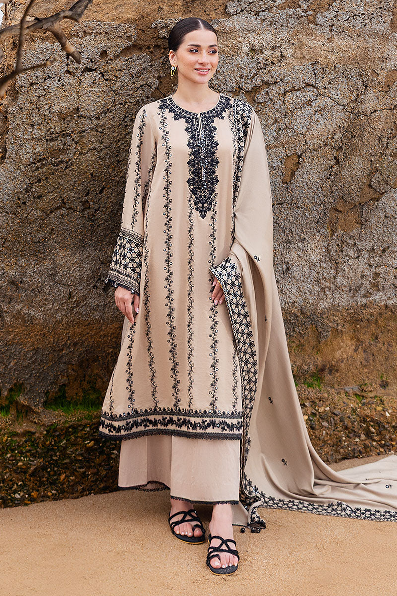 WOVEN GRACE-3PC SATIN EMBROIDERED SUIT