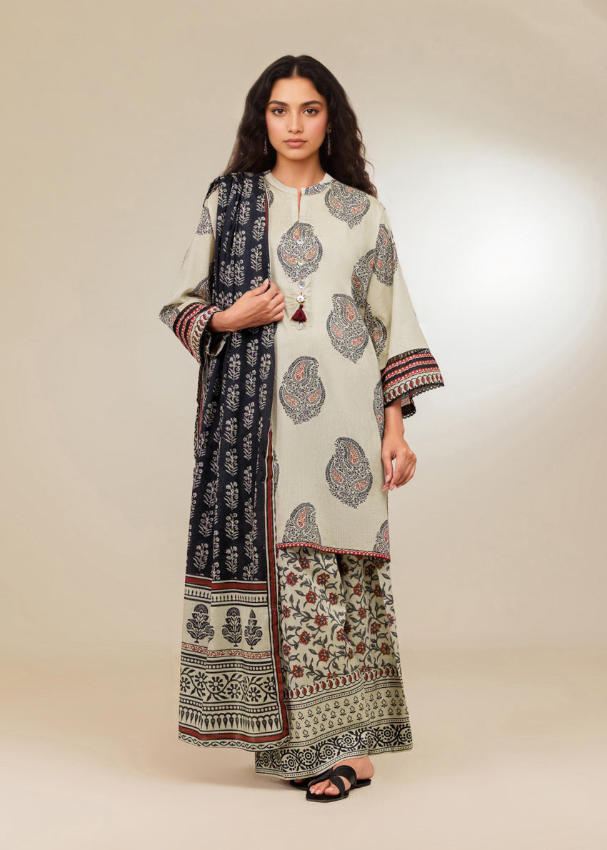 Beige-Textured-Lawn-3 Piece (WP3PPBS26B2M73)