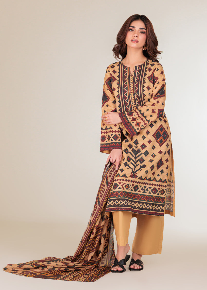 Brown-Self-Jacquard-3 Piece (WP3PPBW25B10N40)