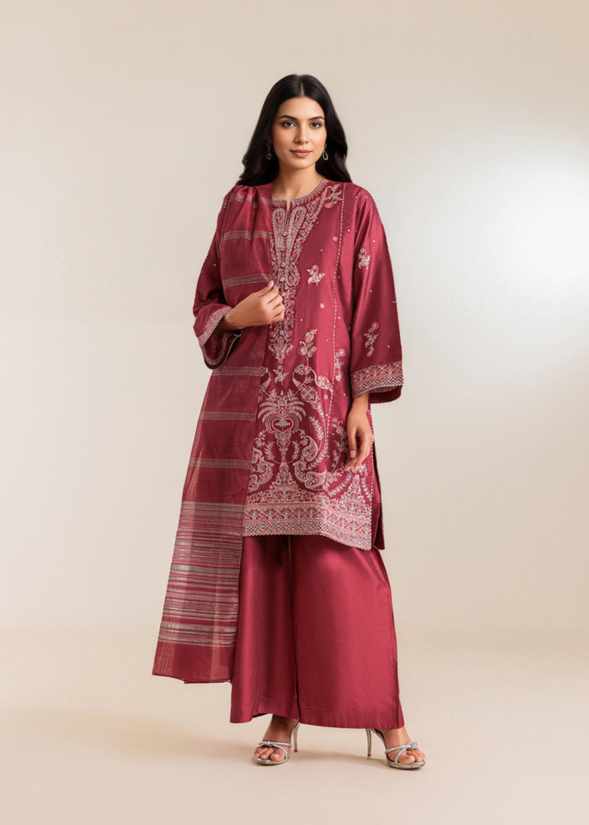 Pink-Cotton-3 Piece (WP3PSFS26F2M7)