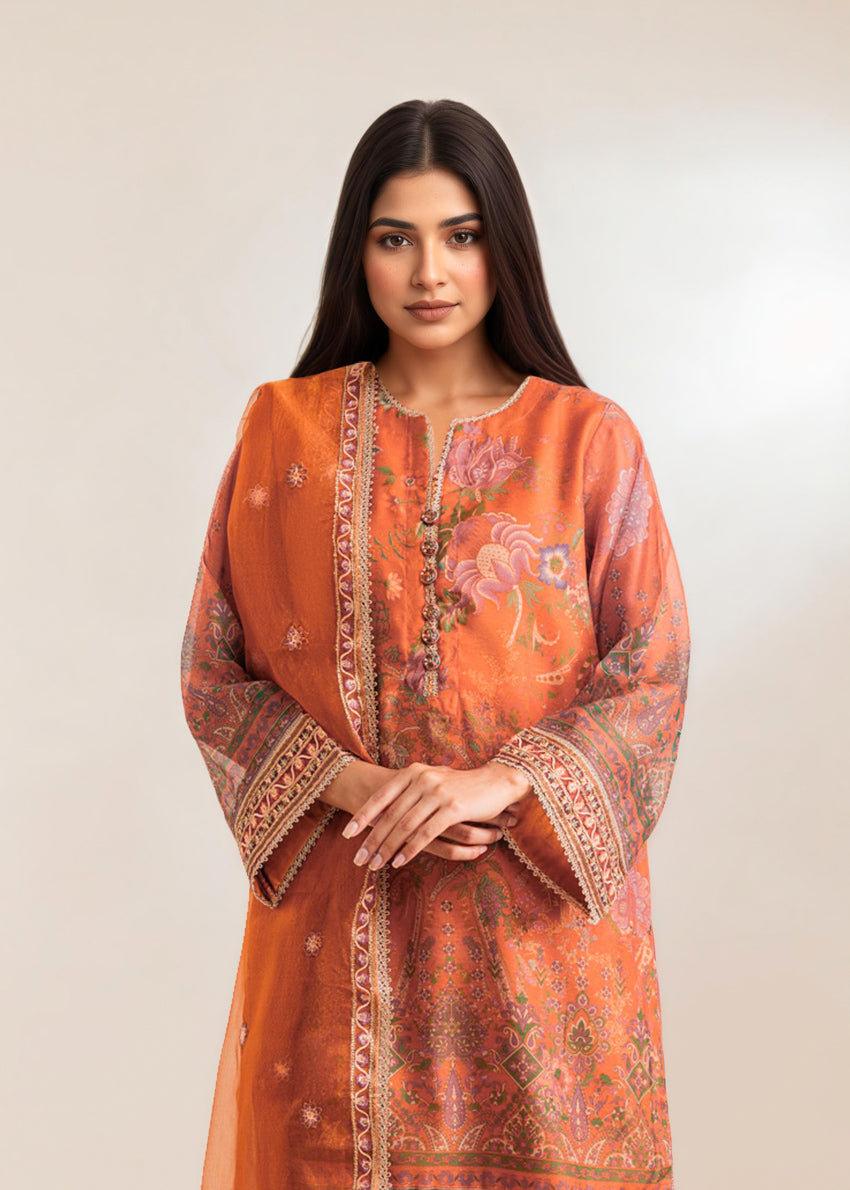 Orange-Lurex-Net-3 Piece (WP3PSFW25F10N2)
