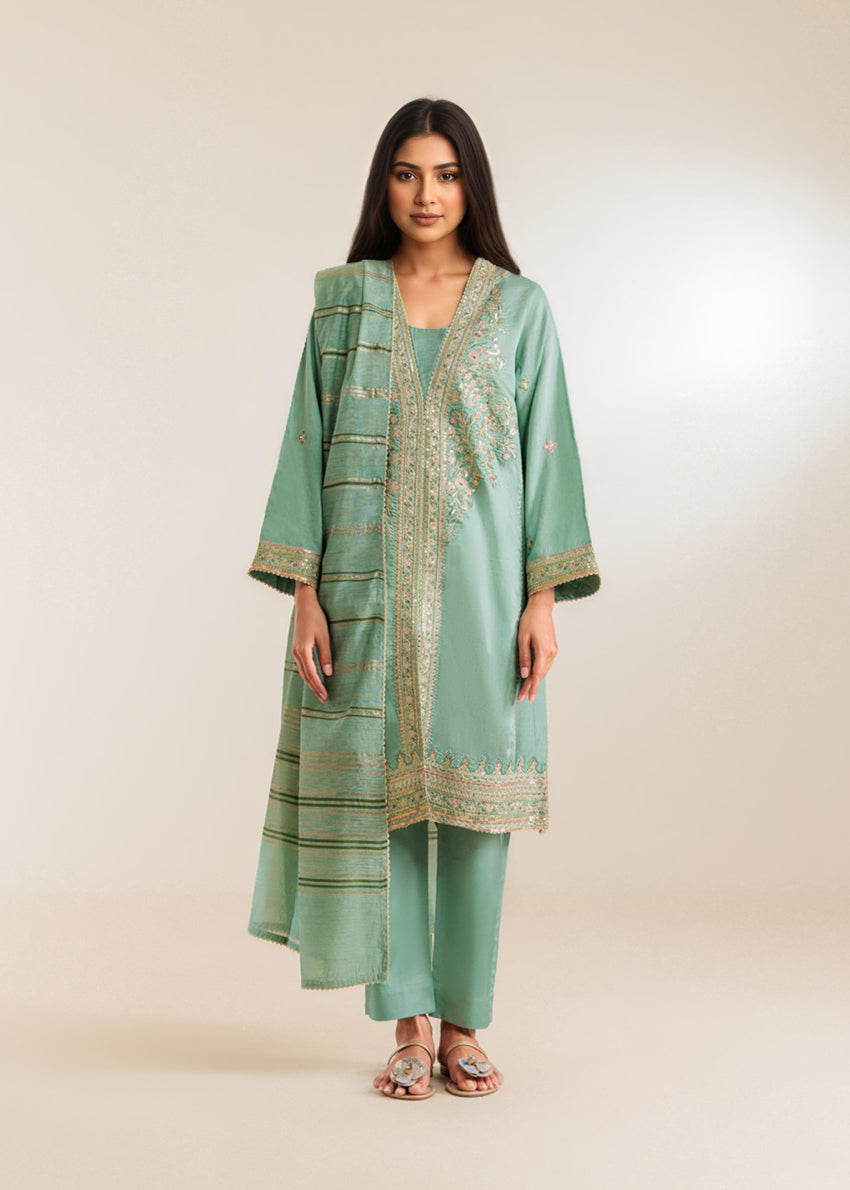 Green-Cotton-Silk-3 Piece (WP3PSFW25F10N3)