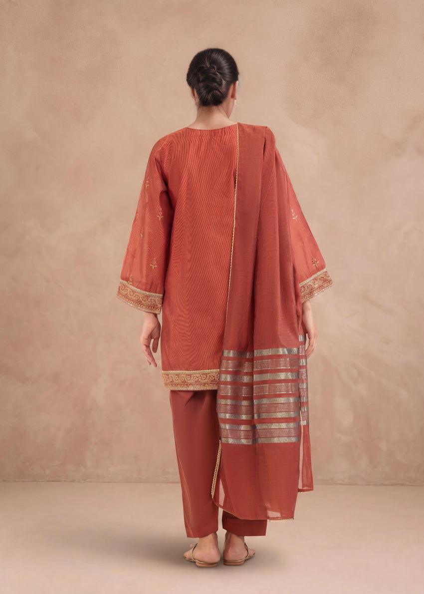 Rust-Cotton-Net-3 Piece (WP3PSFW25F9O3)