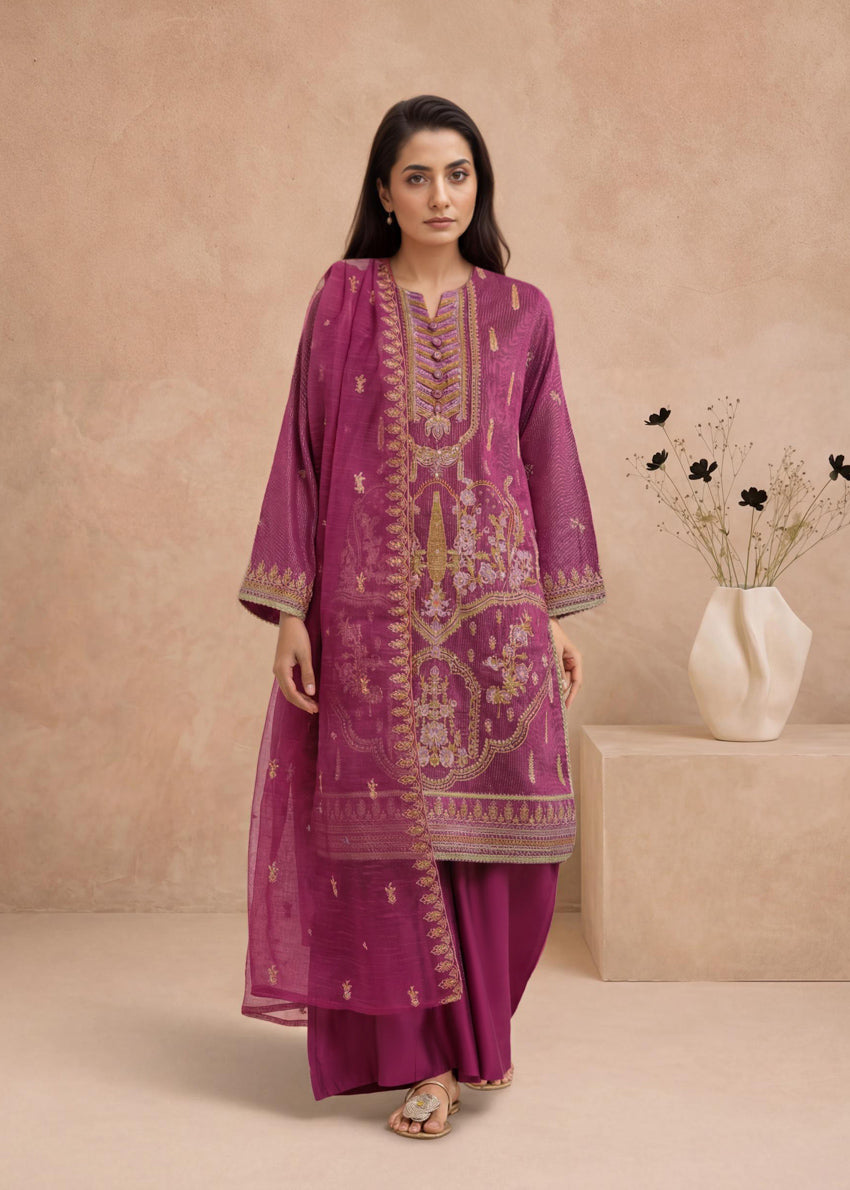 Pink-Zari-Line-3 Piece (WP3PSLW25L11D7)