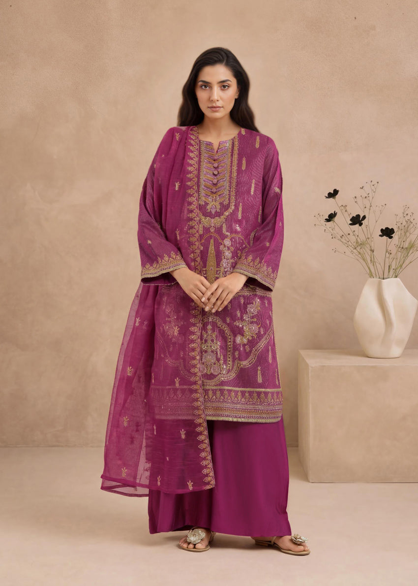 Pink-Zari-Line-3 Piece (WP3PSLW25L11D7)