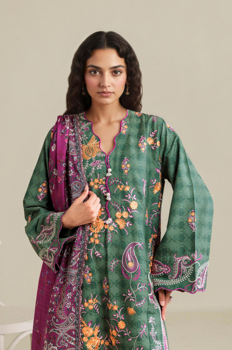 Green-Self-Jacquard-3 Piece (WP3PSSW25S9O13)