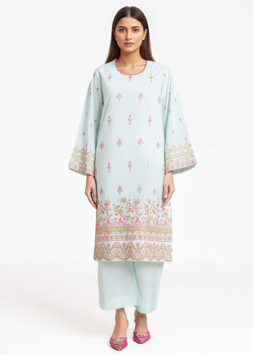 P-Blue-Cotton Silk-2 Piece (WPS252SE3061)