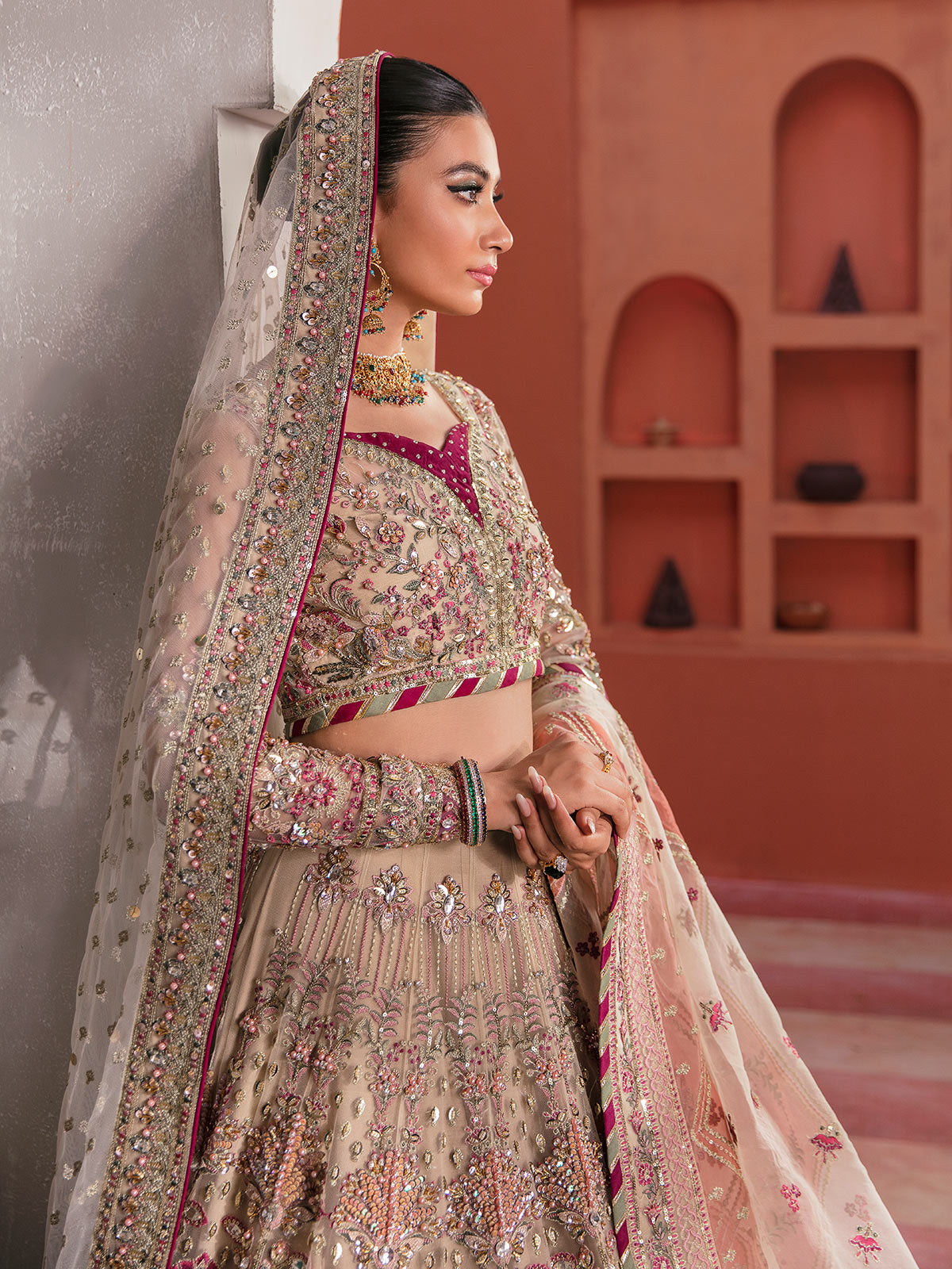 Anshah GL-WS-22V1-28 (Ivory White Lehnga Choli)