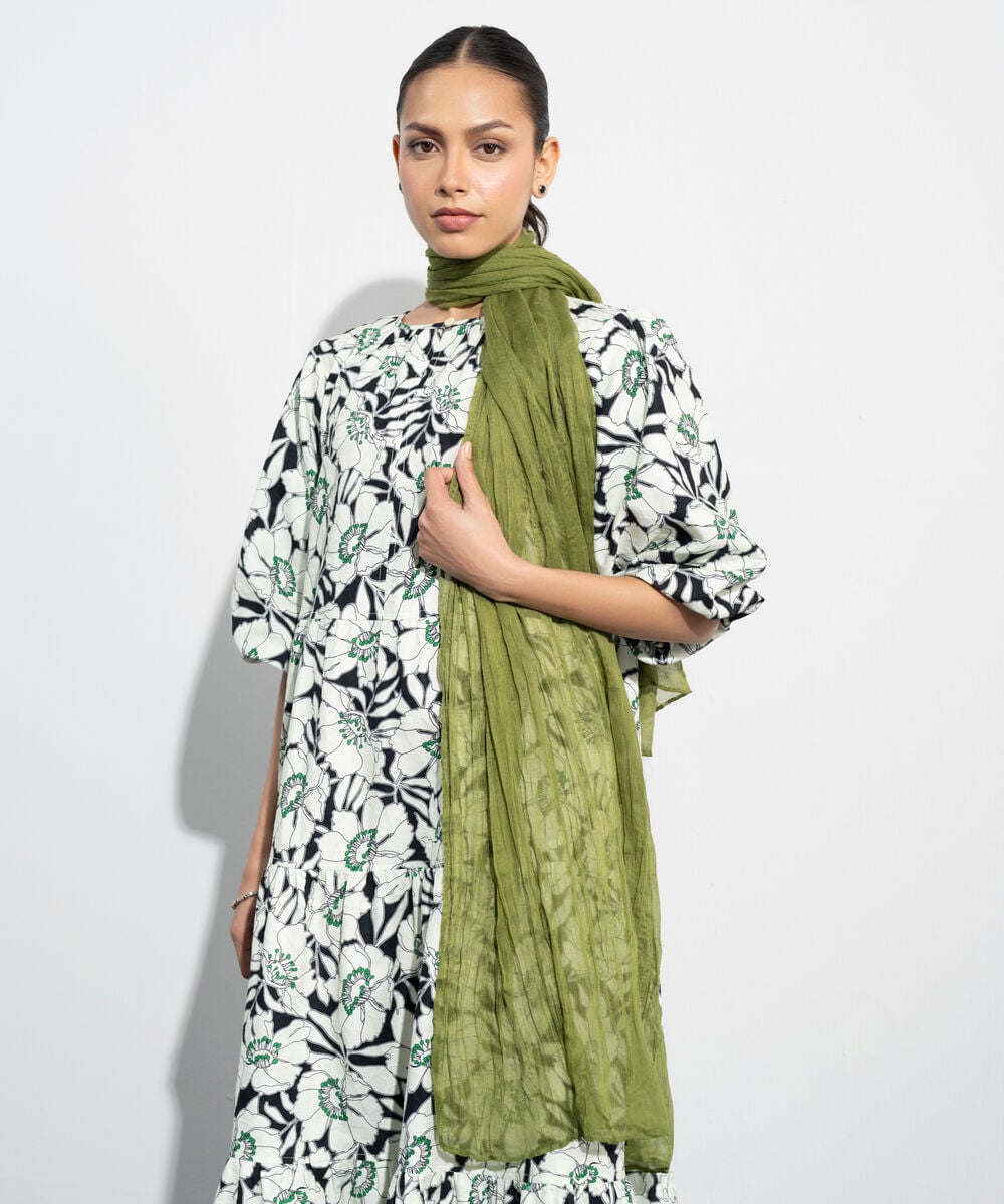 Green Rectangular Scarf