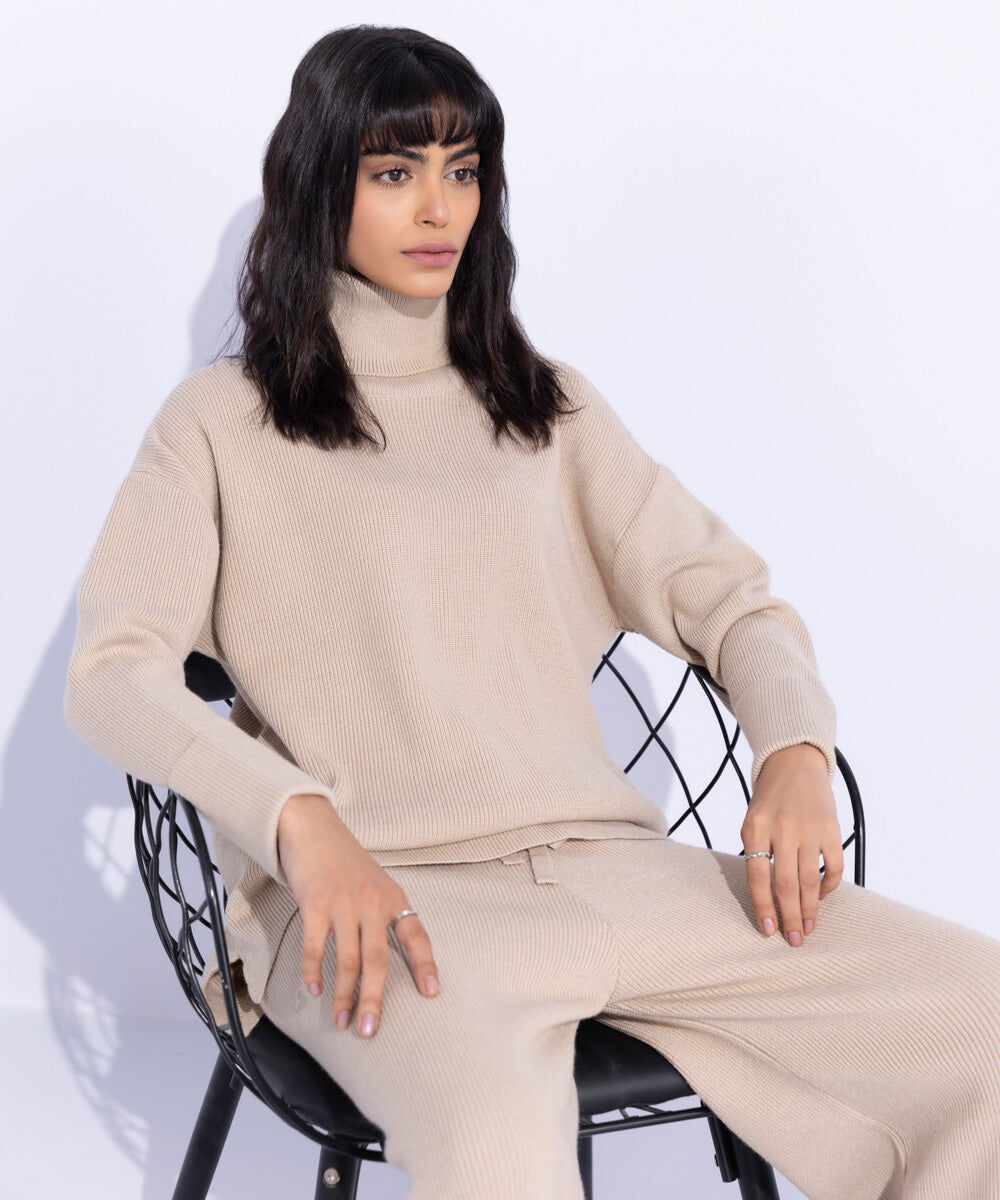 Ribbed Turtle Neck Sweater