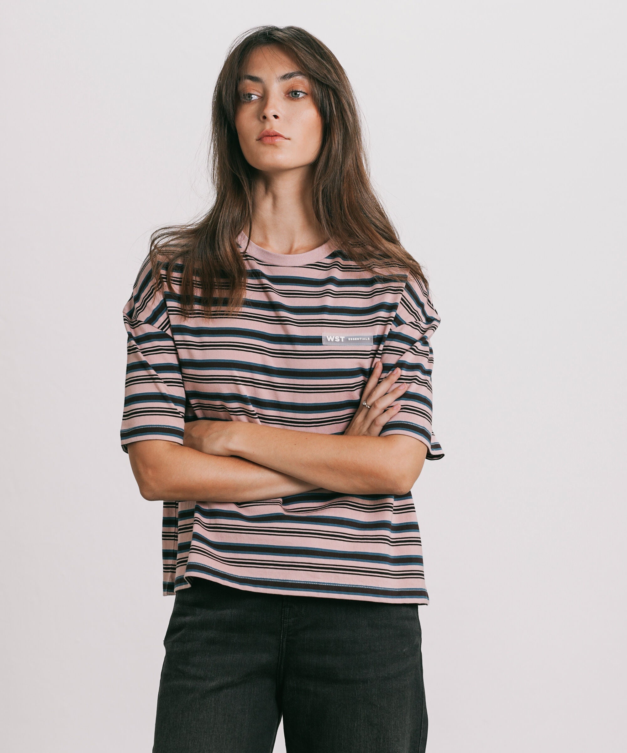 Women's Western Wear Pink Yarn Dyed T-Shirt