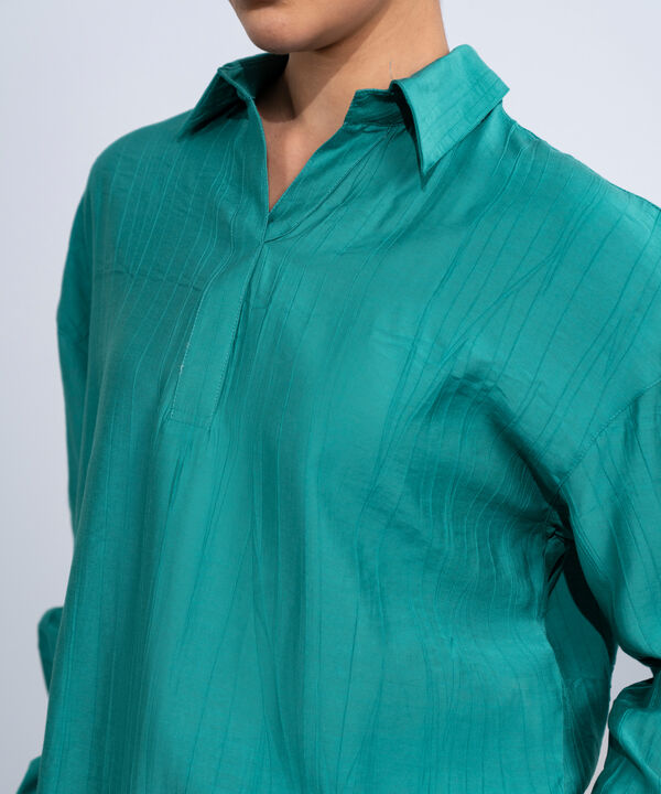 Textured V-Neck Top