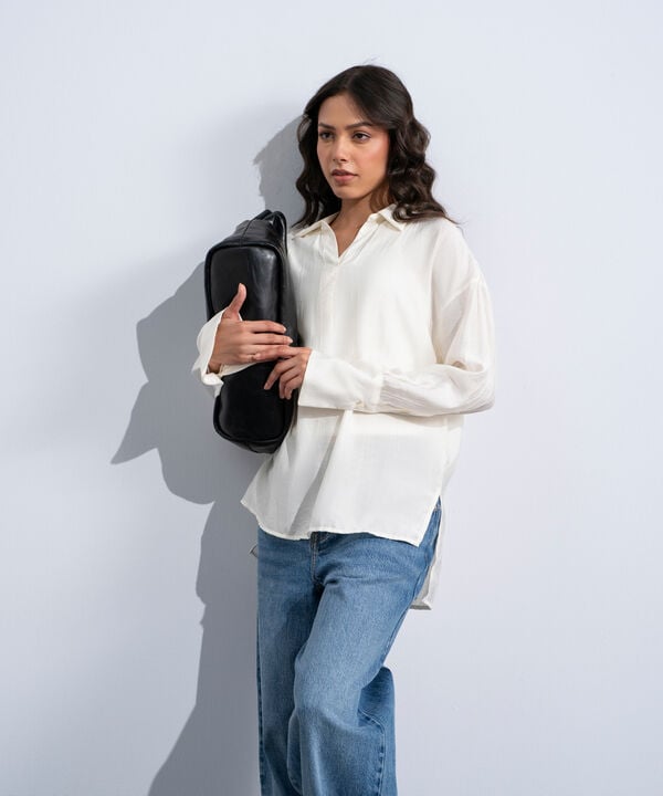 Textured V-Neck Top
