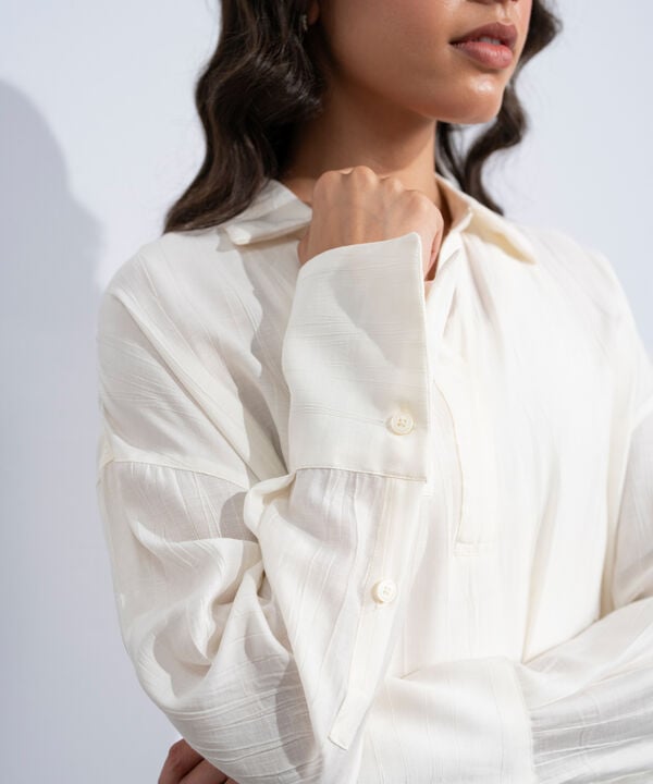 Textured V-Neck Top