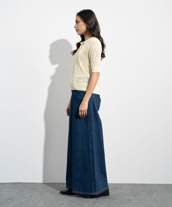Pointelle Summer Knit Polo Top