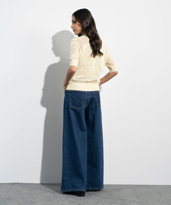 Pointelle Summer Knit Polo Top