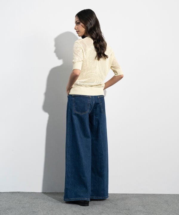 Pointelle Summer Knit Polo Top