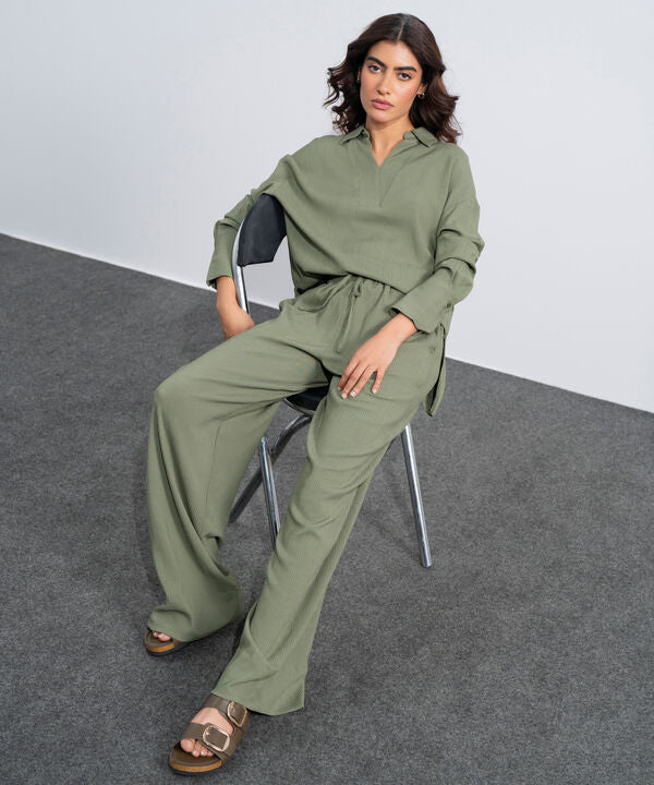 Seersucker Pull-On Trousers