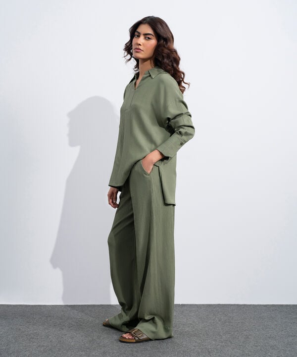 Seersucker Pull-On Trousers