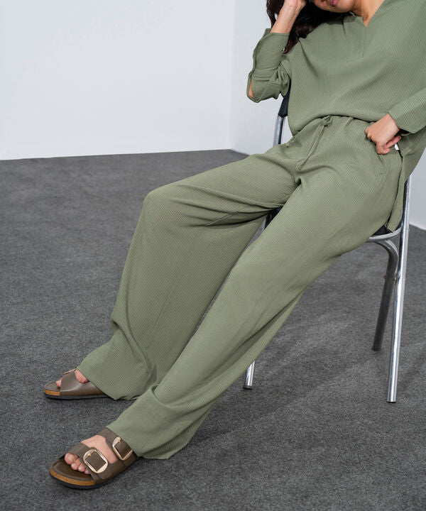 Seersucker Pull-On Trousers