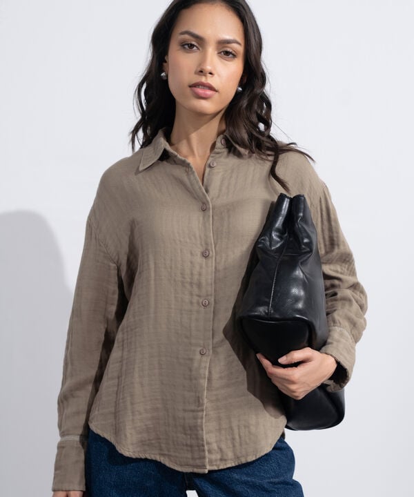 Loose-Fit Cotton Muslin Shirt