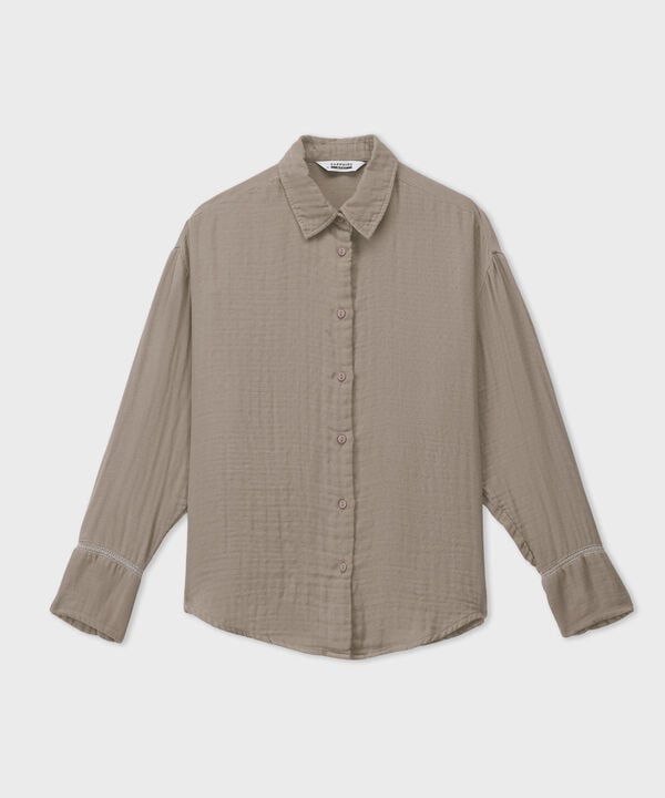 Loose-Fit Cotton Muslin Shirt