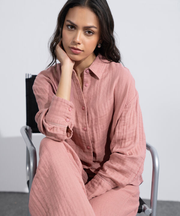 Loose-Fit Cotton Muslin Shirt