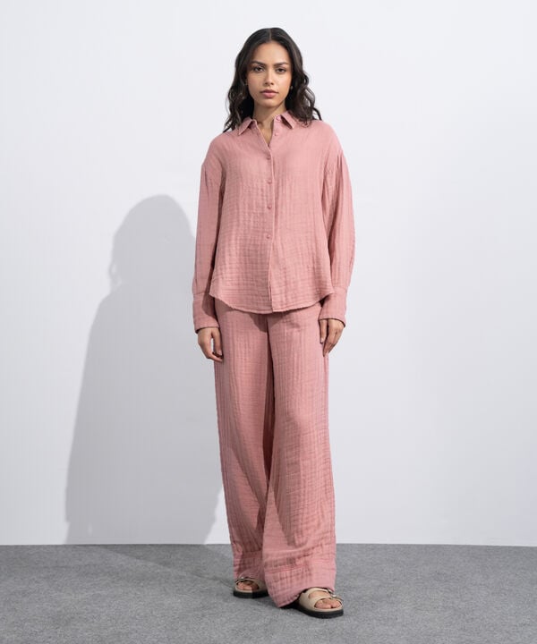 Loose-Fit Cotton Muslin Shirt
