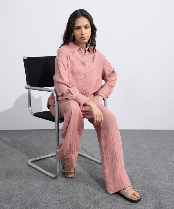 Loose-Fit Cotton Muslin Shirt