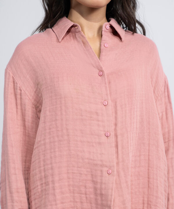 Loose-Fit Cotton Muslin Shirt