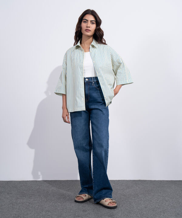 Boxy Stripe Printed Shirt