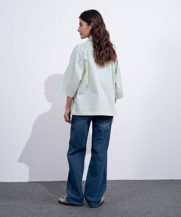 Boxy Stripe Printed Shirt