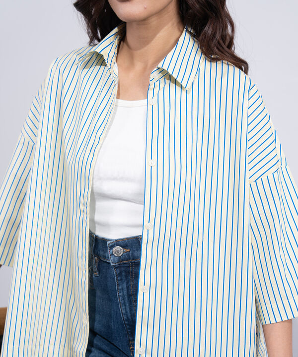 Boxy Stripe Printed Shirt